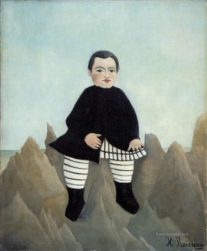 henri - Boy on the Rocks enfant aux rochers Henri Rousseau Post Impressionism Naive Primitivism